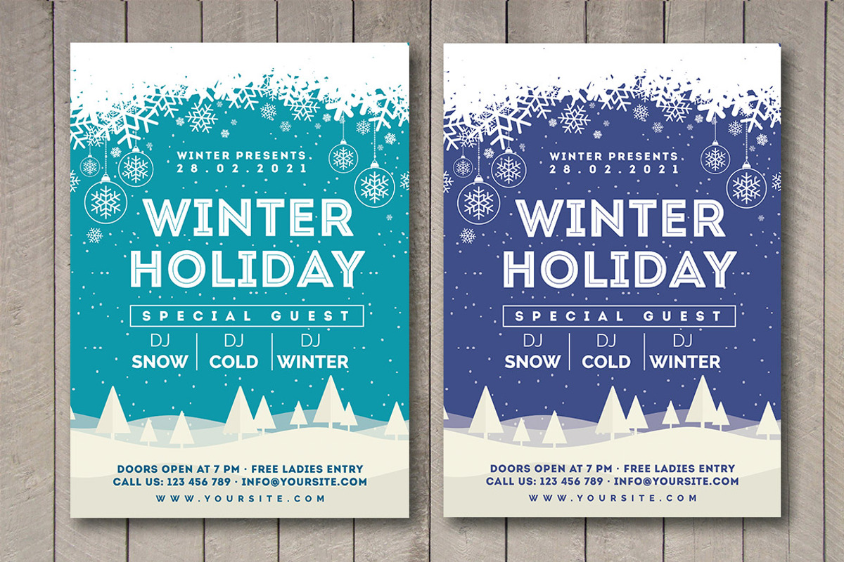 Winter Holiday Flyers Bundle, a Flyer Template by Rafoz (Photo 5 of 6)