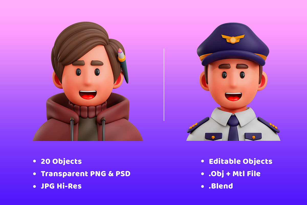 3D Avatar Job Professions, a Characters & Person 3D Model by Monstersvisual (Photo 4 of 6)
