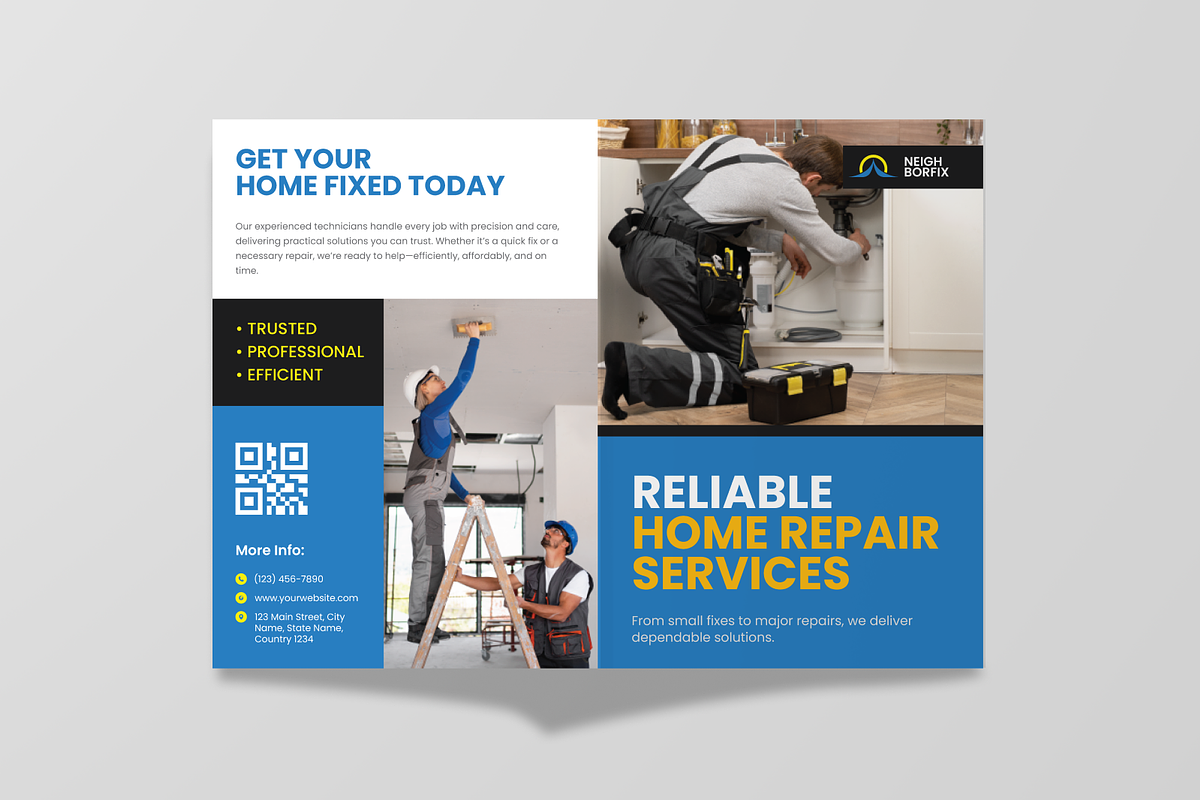 Home Repair Bifold Brochure, a Brochure Template by Annora Studio (Photo 4 of 6)