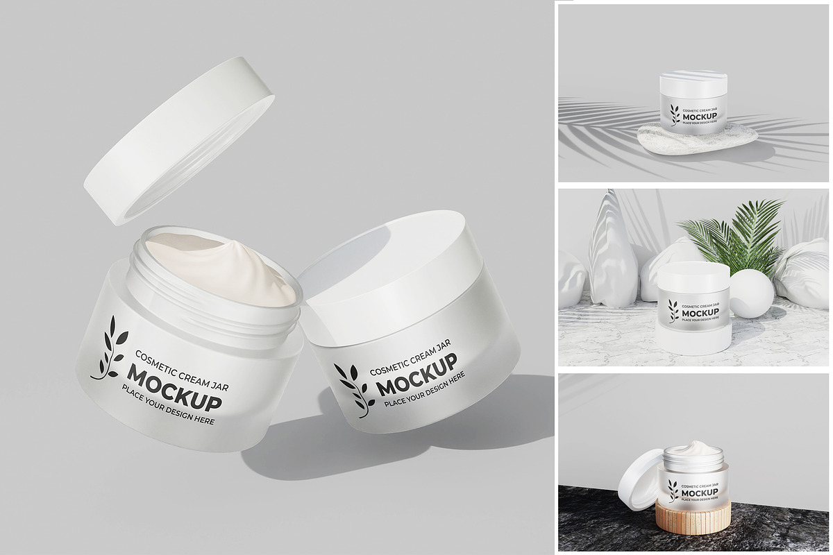 Cosmetic Cream Jar Mockup, a Product Mockup by MrLetters (Photo 1 of 5)