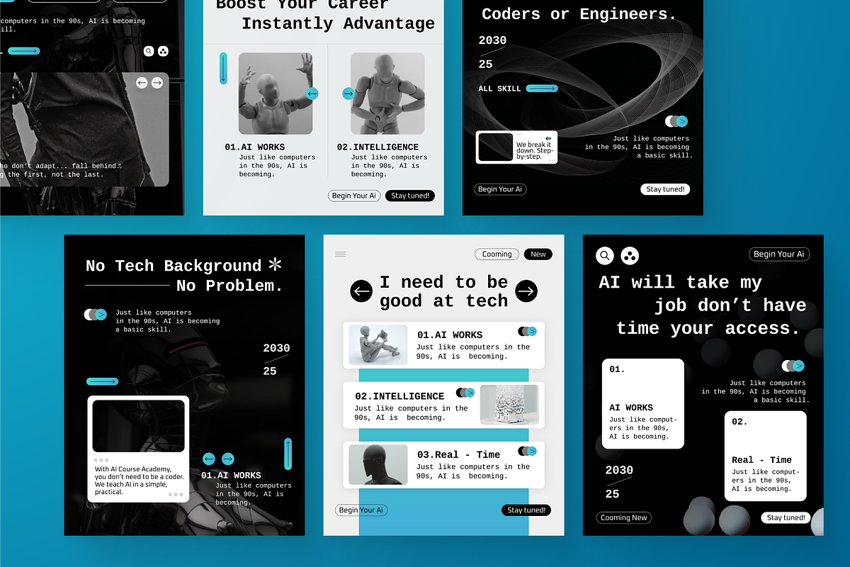 AI Course Academy Instagram Post, a Social Media Template by SquidPixey (Photo 6 of 6)