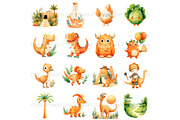 Cute Dinosaur Clipart + Patterns, an Animal Illustration by Nicole Branger Art (Thumbnail 9 of 27)