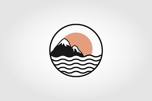 mountain and sea island scenery logo, a Branding & Logo Template by PrastHF