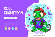 Chameleon Cartoon Character. Tshirt, an Animal Illustration by KENO Mascots (Thumbnail 1 of 6)