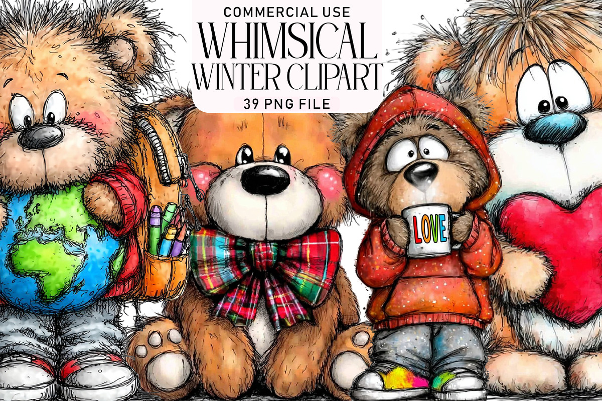 Whimsical Winter Clipart, an Illustration by Daily.Designs (Photo 1 of 5)