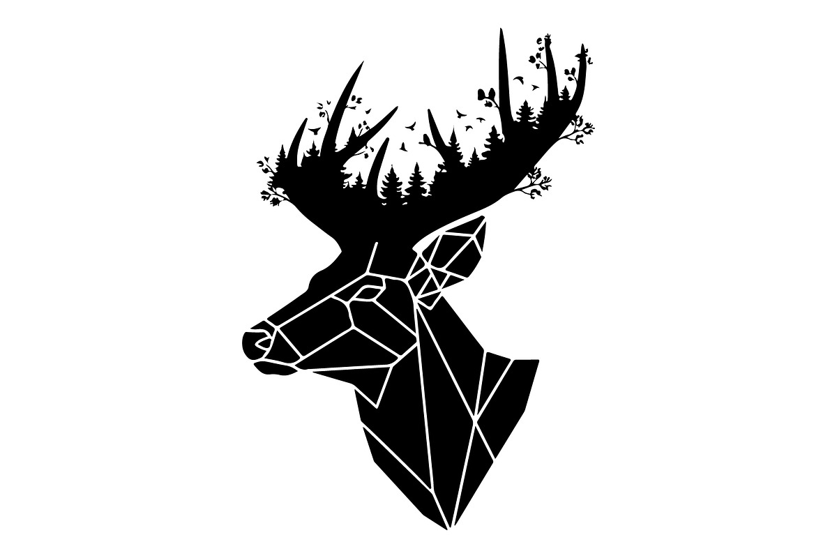Deer Antler Silhouette Bundle, an Object Illustration by yasushie (Photo 19 of 31)
