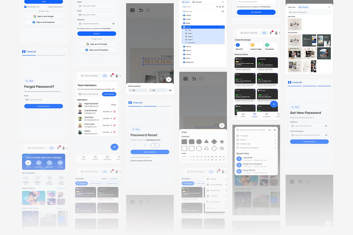 PixelCraft Design Editor App UI KIT, an UI Kit Template by Lumina_ui_ux202 (Photo 4 of 7)