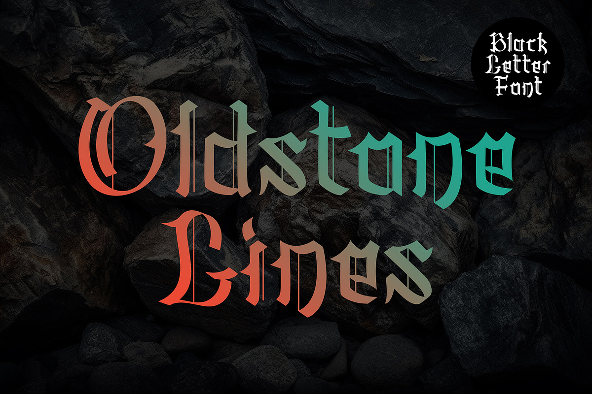 Oldstone Lines, a Blackletter Font by Letterafa Studio (Photo 1 of 8)