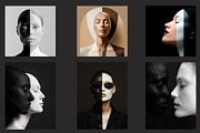 Fragmented Silence: Abstract Faces, a Decorative Illustration by Vika_Softlife (Thumbnail 4 of 4)