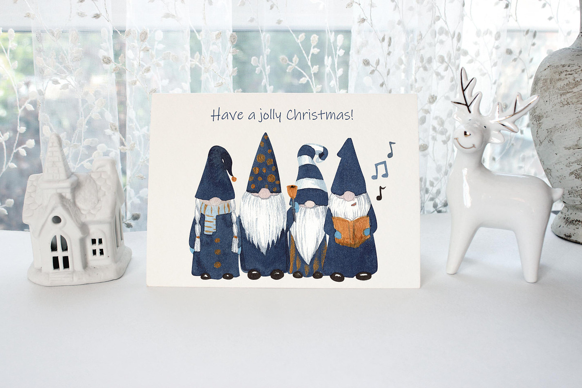 Navy & Gold Hygge Christmas Gnomes, an Illustration by Catch the Dream Art (Photo 8 of 8)