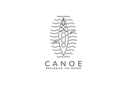 canoe line art minimalist icon logo, a Branding & Logo Template by PrastHF (Thumbnail 1 of 2)
