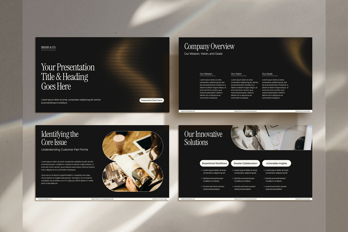 Gold and Black Startup Pitch Deck, a Presentation Template by Creatif Foundry (Photo 4 of 7)