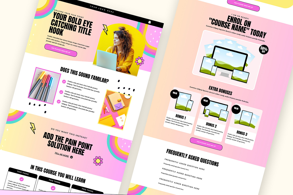 Colorful Wix Studio Sales Page, a Wix Template by Template Twist Shop (Photo 4 of 10)