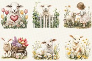 Spring Sheep Clipart, a Work Illustration by OK Design (Thumbnail 3 of 4)