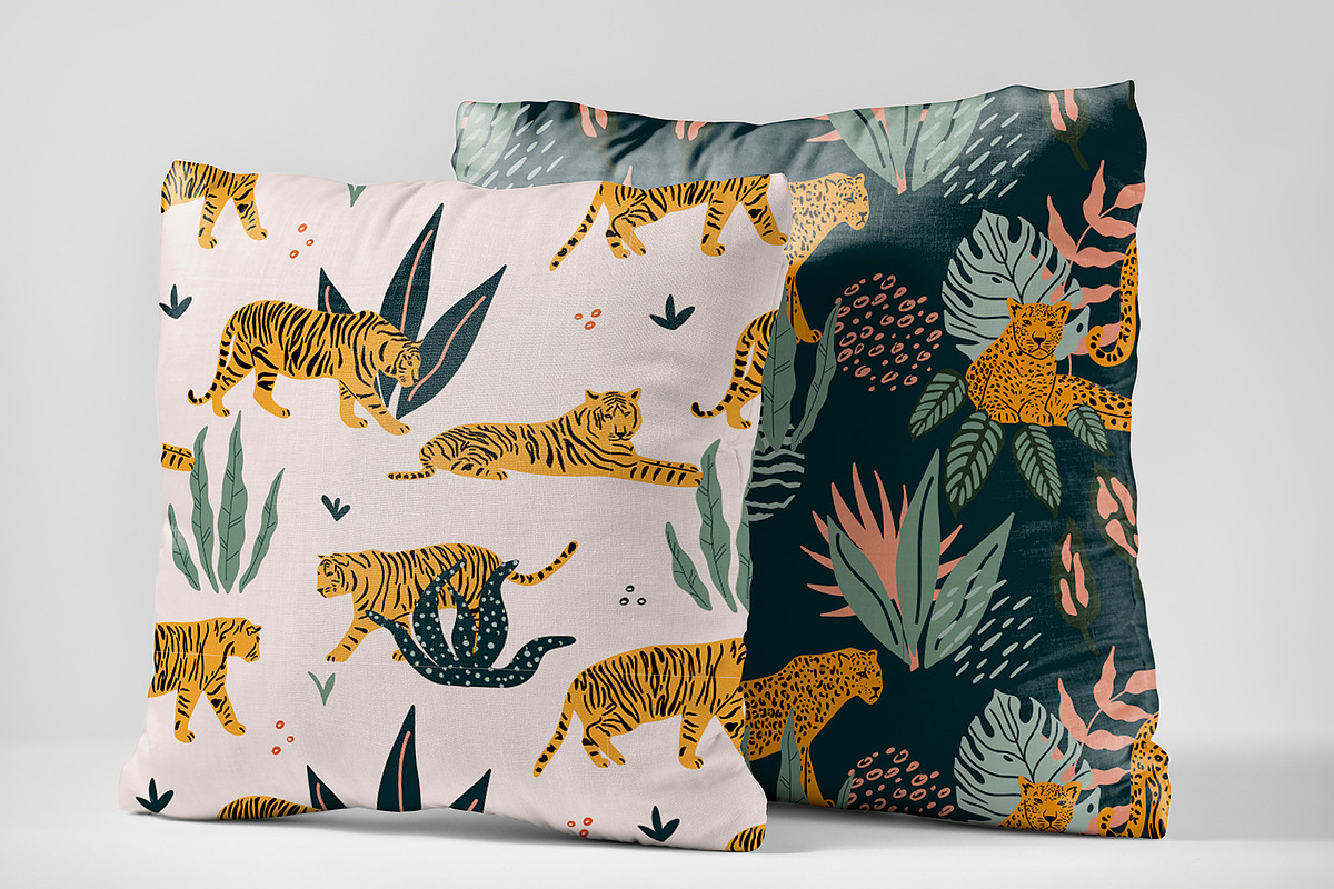 Wild cats. Jungle & tropical set., an Animal Illustration by Alona Savchuk (Photo 13 of 15)