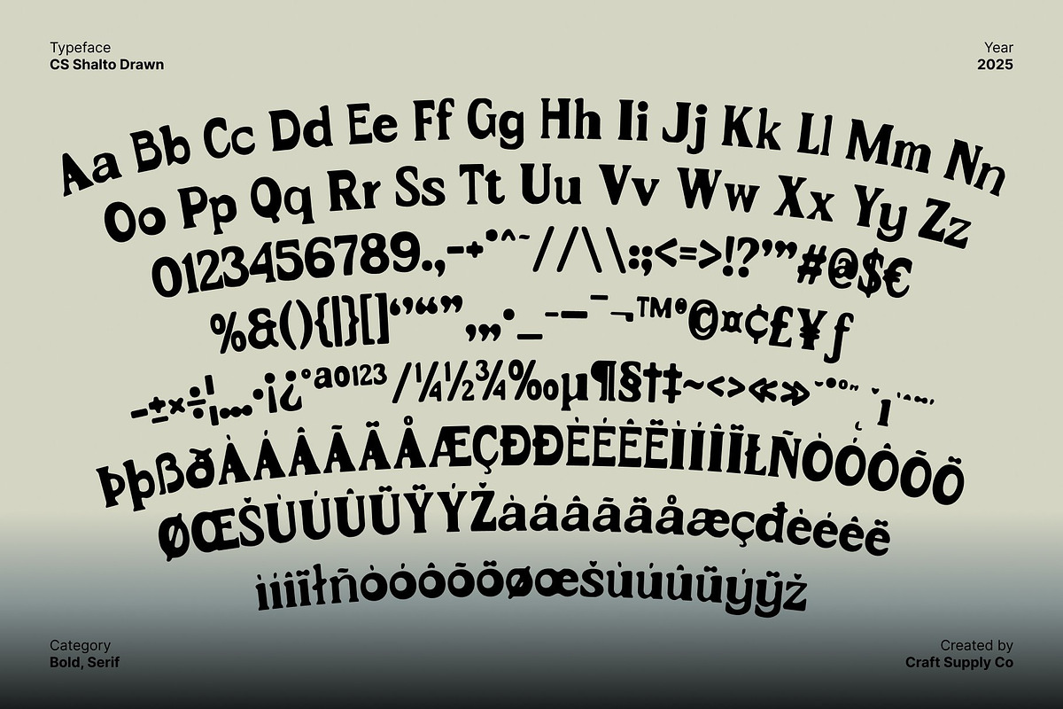 CS Shalto Drawn, a Serif Font by Craft Supply Co. (Photo 8 of 8)