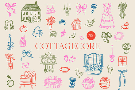 COTTAGE CORE Whimsical Clipart, an Object Graphic by AnnArt