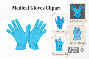 Medical Gloves Clipart, a Graphic by Artnoy