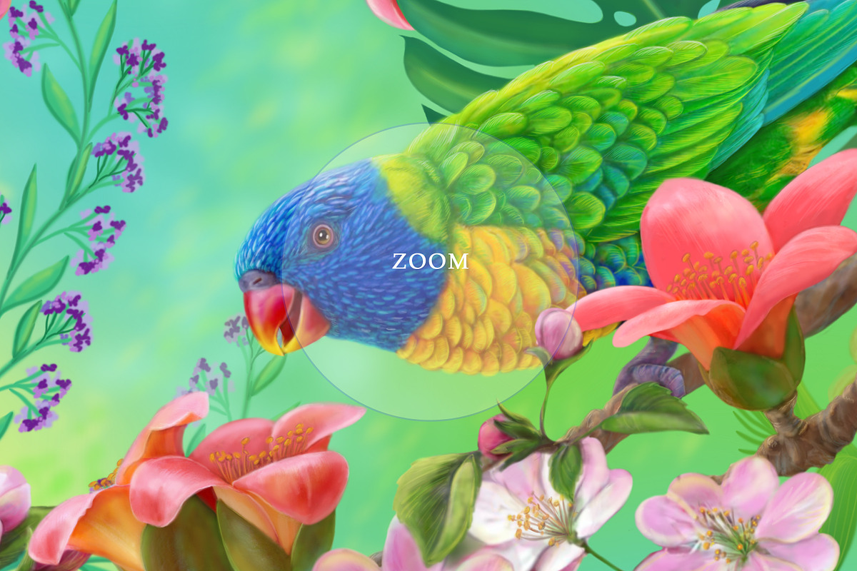 Exotic birds seamless pattern, a Pattern Graphic by Alena Lazareva (Photo 7 of 9)