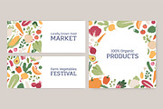 Vegetables background templates set, a Food Illustration by Good Studio (Thumbnail 2 of 6)