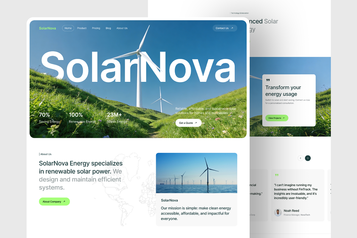 Solar Energy Website, an UI Kit Template by Ahmed Rubel (Photo 5 of 5)