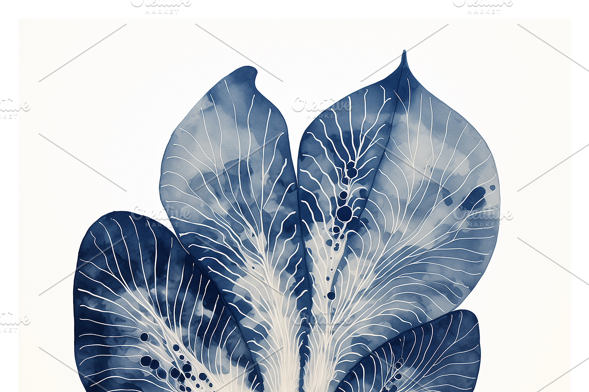 Deca Co - Blue Ink Botanical Shapes, a Texture Illustration by milatovar (Photo 12 of 25)