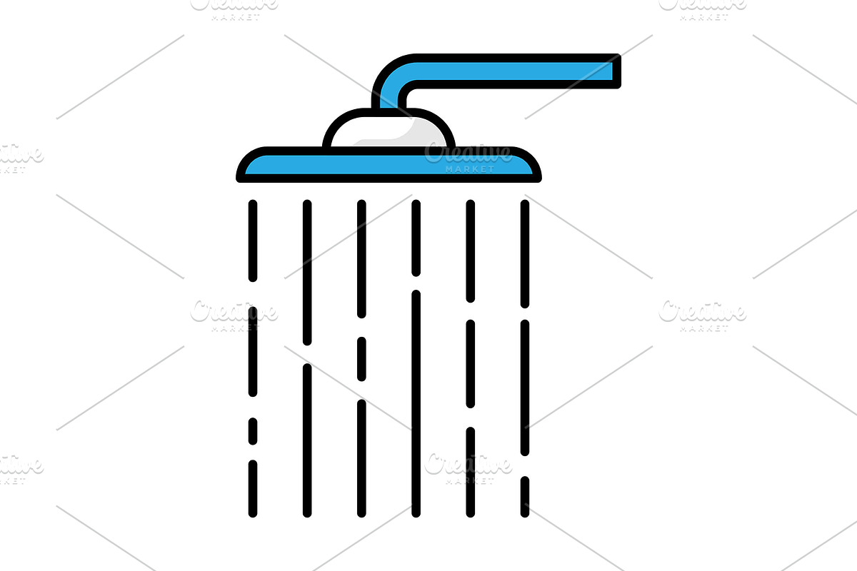 Shower running water icon., a Solid Icon by incomible