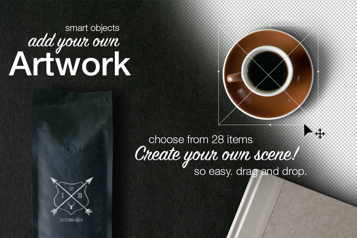 Coffee Mockups Scene Creator +, a Books & Magazine Mockup by ZedProMedia (Photo 2 of 5)