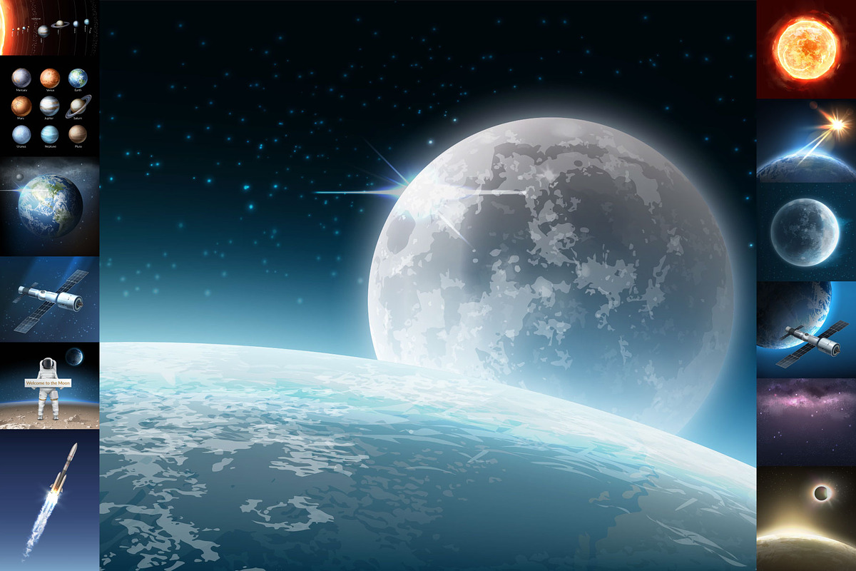 Vector Solar System Bundle, a Technology Illustration by Zonda
