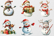 Funny Christmas Snowman Clipart, an Illustration by DreamCafeArt (Thumbnail 3 of 7)