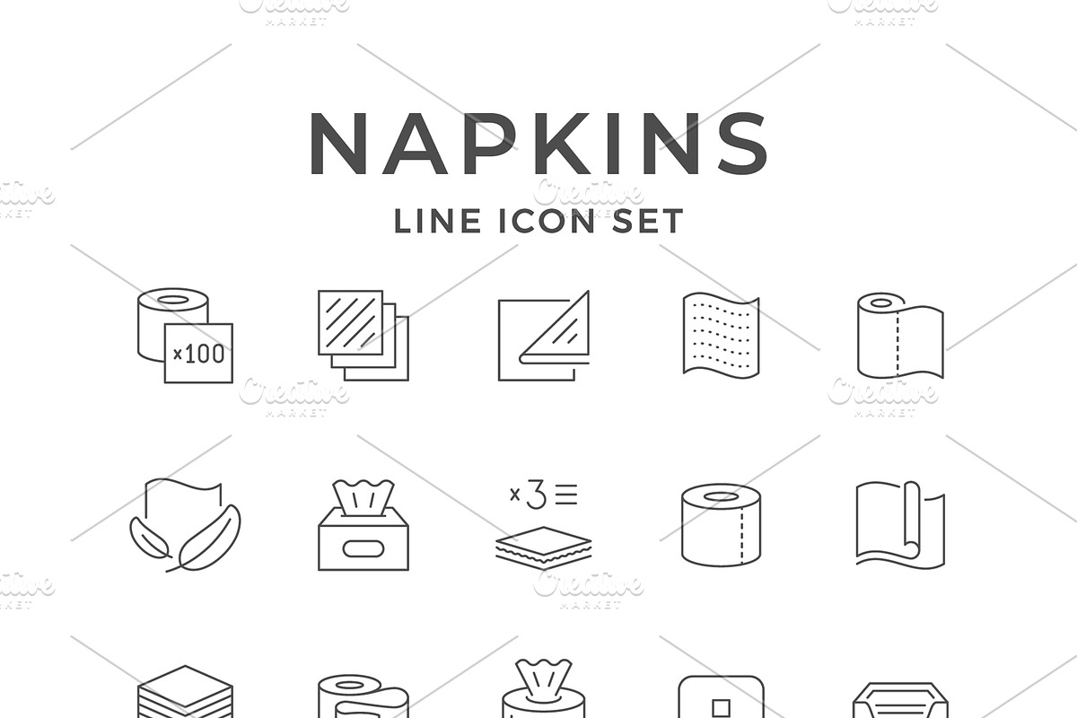 Set line icons of napkins, an Outline Icon by motorama (Photo 1 of 2)