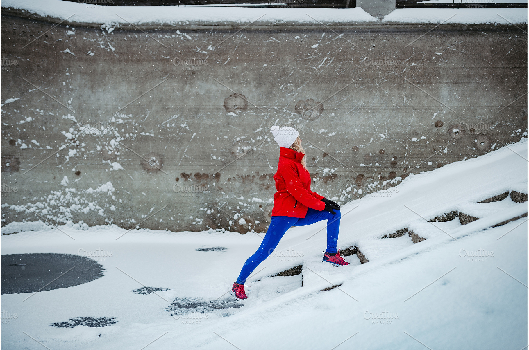 Winter workout for senior woman in, a Sports & Recreation Photo by HalfPoint