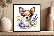 Watercolor Dog Breeds with Flower, an Animal Illustration by DreamCafeArt (Thumbnail 5 of 5)