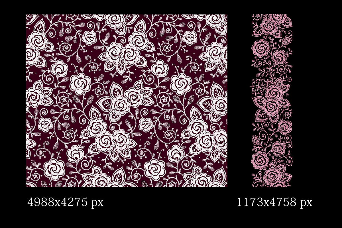 Lace roses frames and ribbons., a Pattern Graphic by Ajuga (Photo 6 of 7)