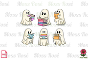 Cute Ghost Reading Books PNG Set, a Graphic by Moss Rose (Thumbnail 1 of 3)