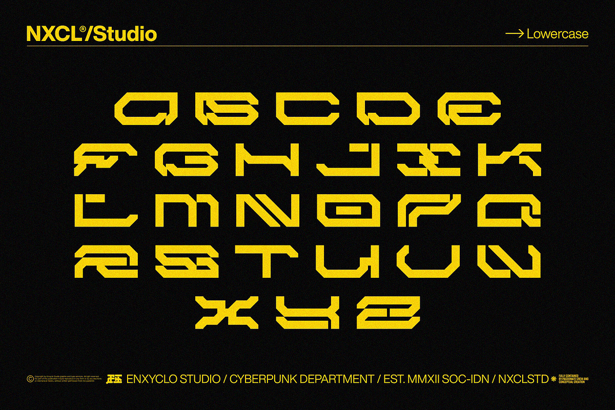 NCL BRAYQOSE - Cyberpunk Font, a Sans Serif Font by Enxyclo Studio (Photo 10 of 13)