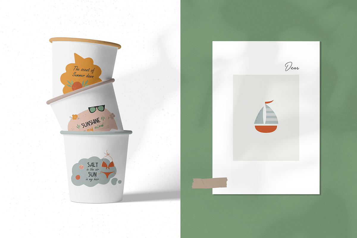 Summer Days | Vector Stickers Pack, a Decorative Illustration by Nutalin Art (Photo 12 of 16)