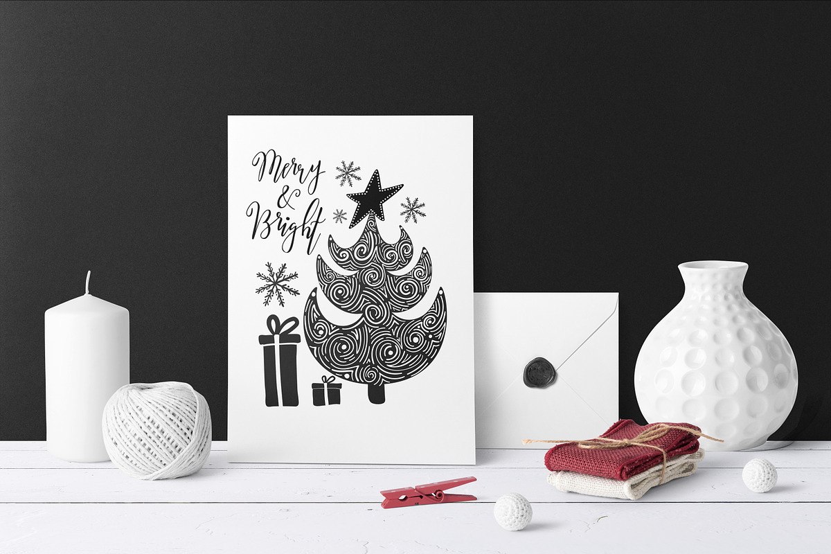 Christmas Clip-Art & Lettering Set, a Decorative Illustration by 5August Art (Photo 7 of 10)