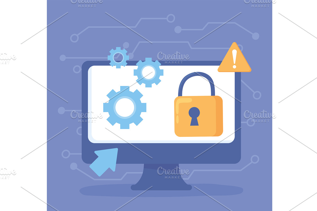 computer data security, a Technology Illustration by studiogstock