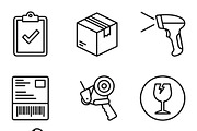480 Shipping Packaging Icon Set, an Outline Icon by adenpinkstore (Thumbnail 10 of 11)