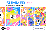 Summer Backgrounds | Flat Design, a Background Graphic by wowomnom (Thumbnail 1 of 3)