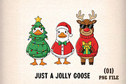 Just a Jolly Goose,Christmas Goose, an Illustration by DreamArtGraphic (Thumbnail 1 of 5)