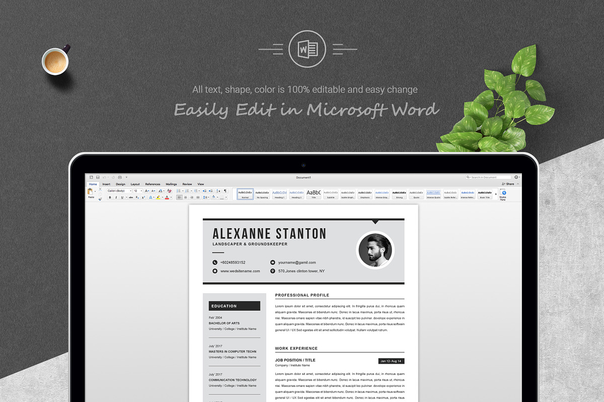Resume Template, a Resume Template by ResumeInventor (Photo 5 of 6)
