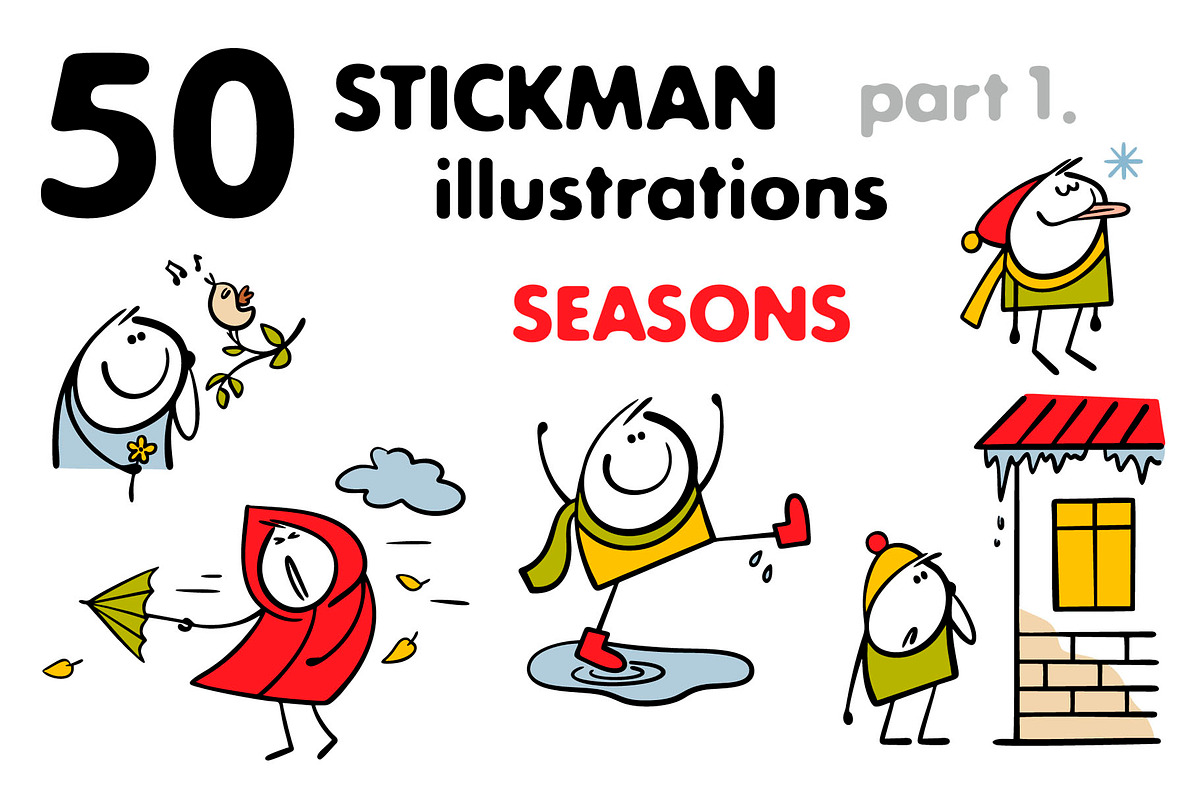 Cartoon seasons set 1., a Person Illustration by eka panova (Photo 1 of 5)