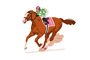 Jockeys riding race horses set, a Sport Illustration by Good Studio (Thumbnail 6 of 8)
