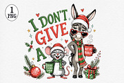 Funny Christmas Donkey PNG, a Seasonal Illustration by Craft Nest (Thumbnail 1 of 6)