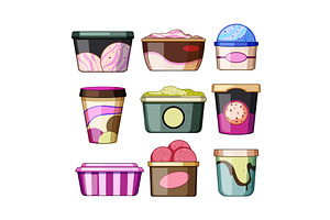 Cartoon collection of various ice, a Food Illustration by pikepicture