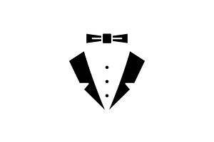 Male Style Black Icon, Vector Sign