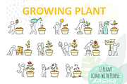 Cartoon icons - People grow a plant, an Icon by Sapunkele (Thumbnail 1 of 3)