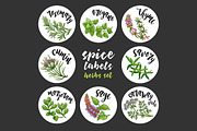 Spices and herbs labels set, a Decorative Illustration by Primula`s shop (Thumbnail 3 of 12)